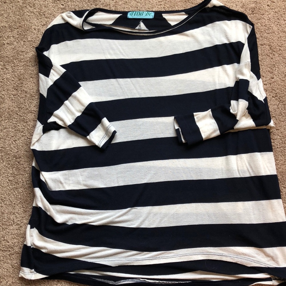 Navy/cream striped tunic